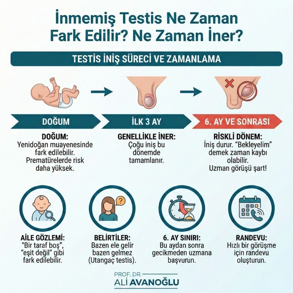 İnmemiş testis ameliyatı ne zaman yapılmalı Prof.Dr.Ali Avanoğlu